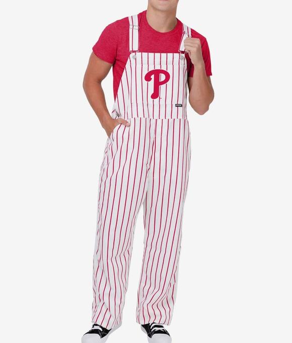 FOCO Other - FOCO Philadelphia Phillies Men’s Pinstripe Bib Overalls White Red MLB Size S